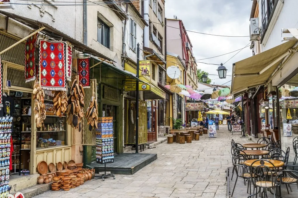 A working street in the Old Skopje Bazaar