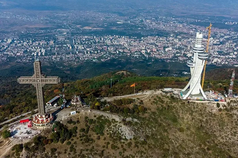A view of Skopje from Mount Vodno