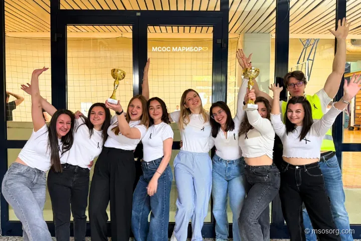The MSOS Maribor team celebrating together after a successful tournament.